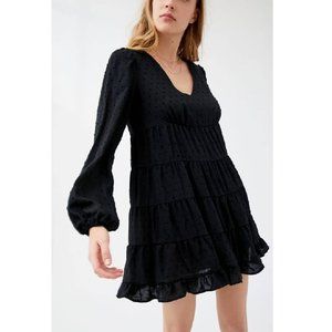 Urban Outfitters Textured Long Sleeve Frock Dress XS